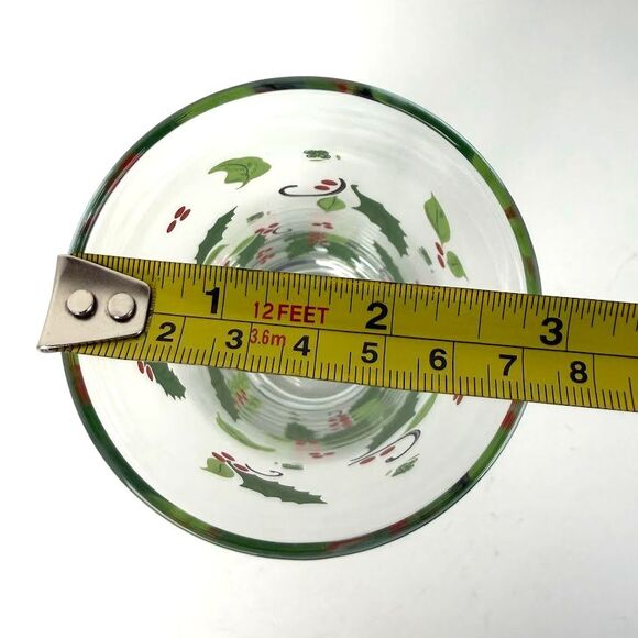 Vintage Libbey Holiday Holly 14 Ounce Tumbler Glass, Green Holly w Red Berries - Picture 7 of 7